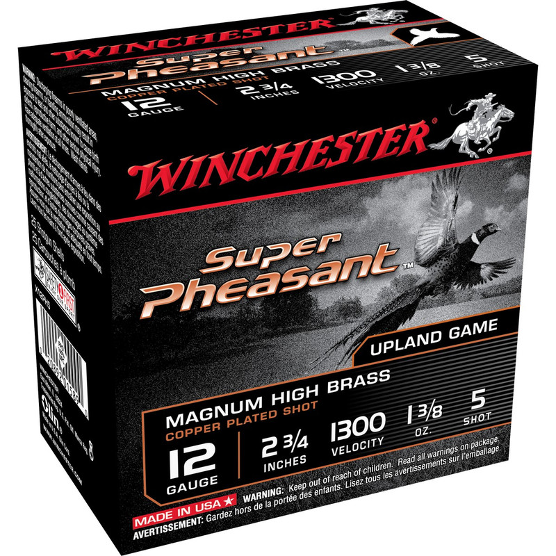 Winchester Super Pheasant 12 Ga 2 3/4" 1-3/8 Oz Case 250 Rd in Shot Size 5 Ammo Size
